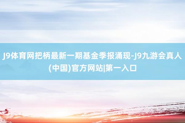 J9体育网把柄最新一期基金季报涌现-J9九游会真人(中国)官方网站|第一入口