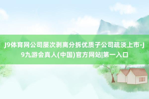 J9体育网公司屡次剥离分拆优质子公司疏淡上市-J9九游会真人(中国)官方网站|第一入口