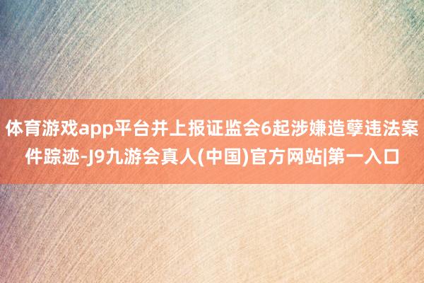 体育游戏app平台并上报证监会6起涉嫌造孽违法案件踪迹-J9九游会真人(中国)官方网站|第一入口