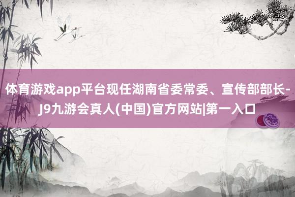 体育游戏app平台现任湖南省委常委、宣传部部长-J9九游会真人(中国)官方网站|第一入口