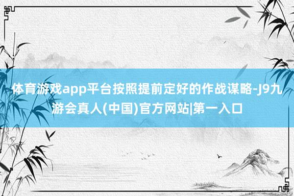 体育游戏app平台按照提前定好的作战谋略-J9九游会真人(中国)官方网站|第一入口