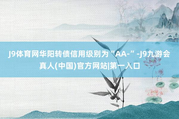 J9体育网华阳转债信用级别为“AA-”-J9九游会真人(中国)官方网站|第一入口