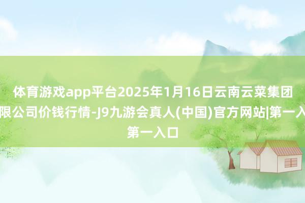 体育游戏app平台2025年1月16日云南云菜集团有限公司价钱行情-J9九游会真人(中国)官方网站|第一入口