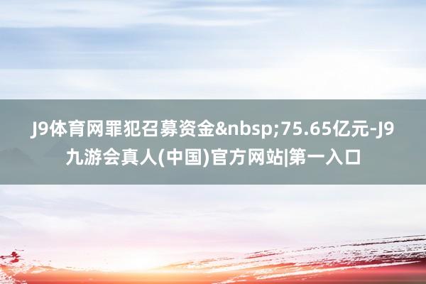 J9体育网罪犯召募资金&nbsp;75.65亿元-J9九游会真人(中国)官方网站|第一入口